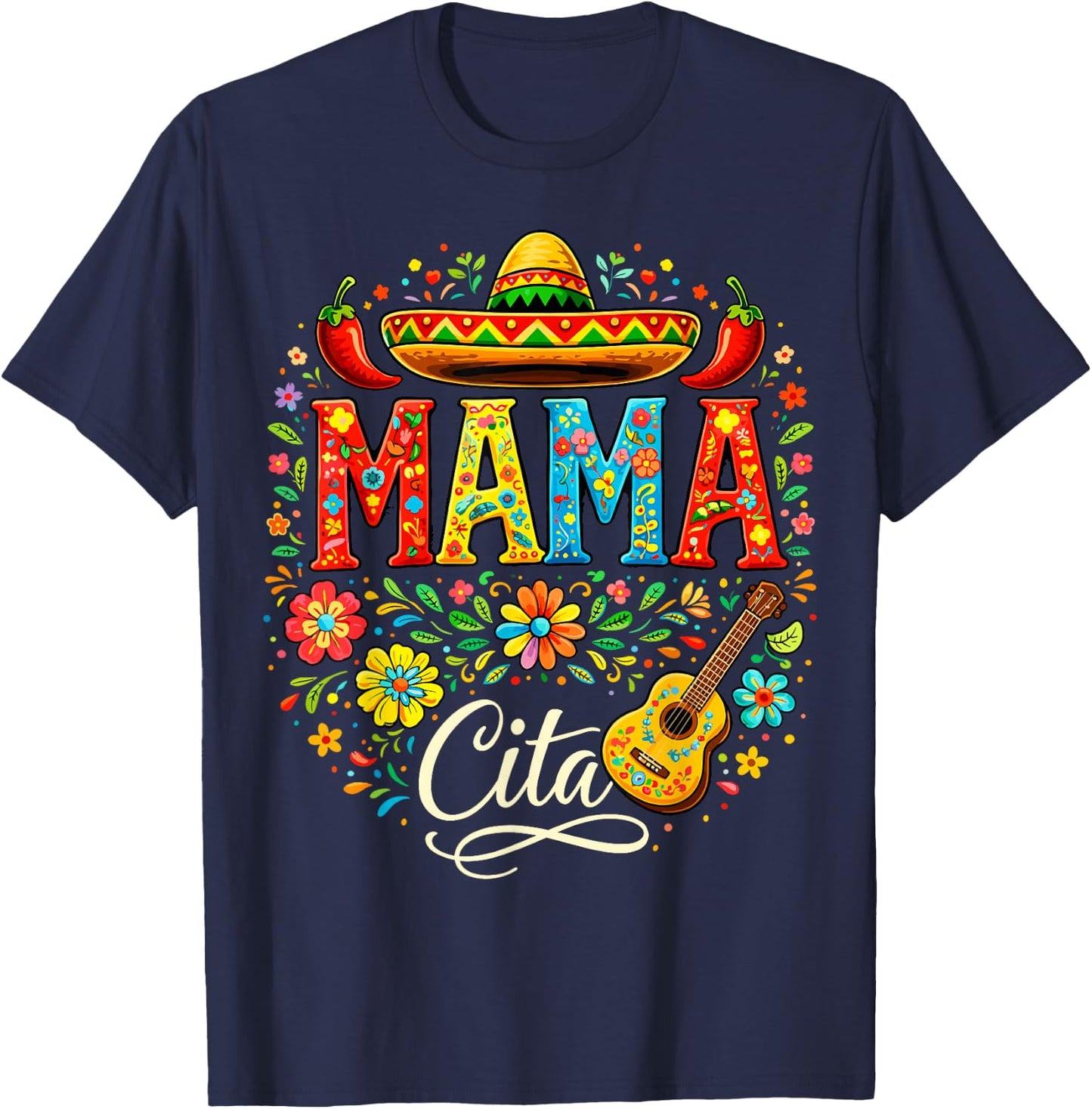 Cinco De Mayo Mamacita Fleur Mama Cita Mexicaine T-Shirt - T-Shirt | Navy