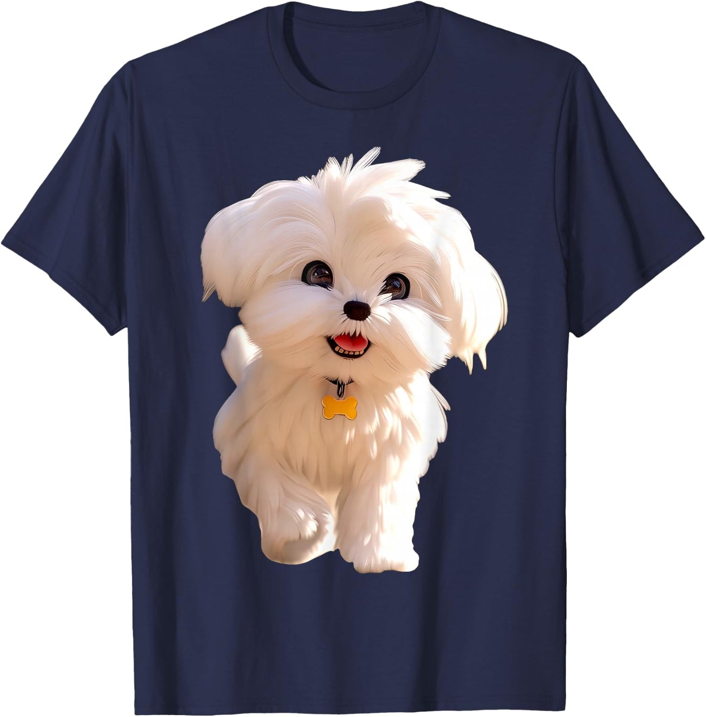 Malteser Kleiner Maltese Hund Hunde Liebe Süßer Malteser T-Shirt - T-Shirt | Navy