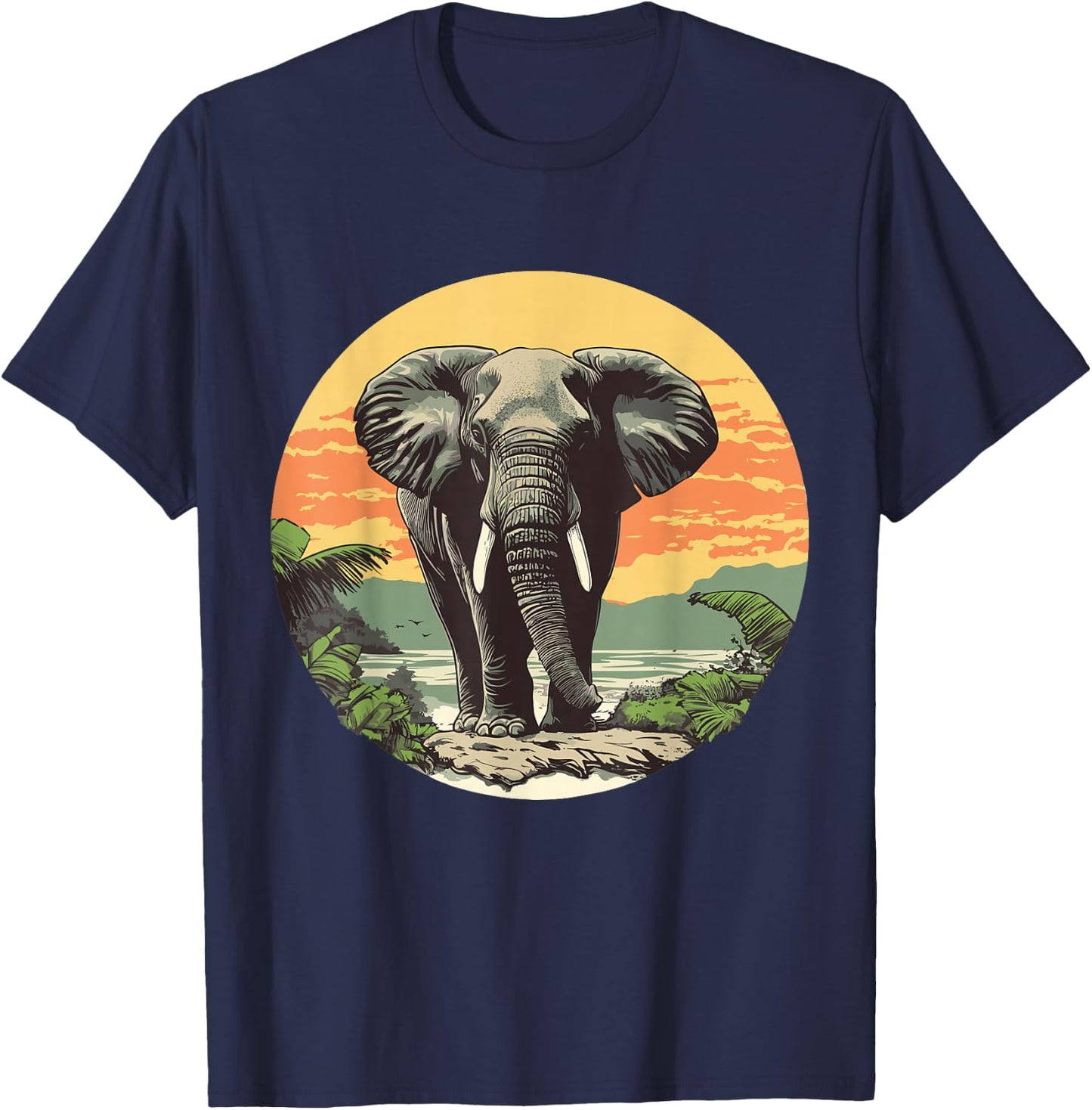 Elephant in Nature, Elephant T-Shirt - T-Shirt | Navy