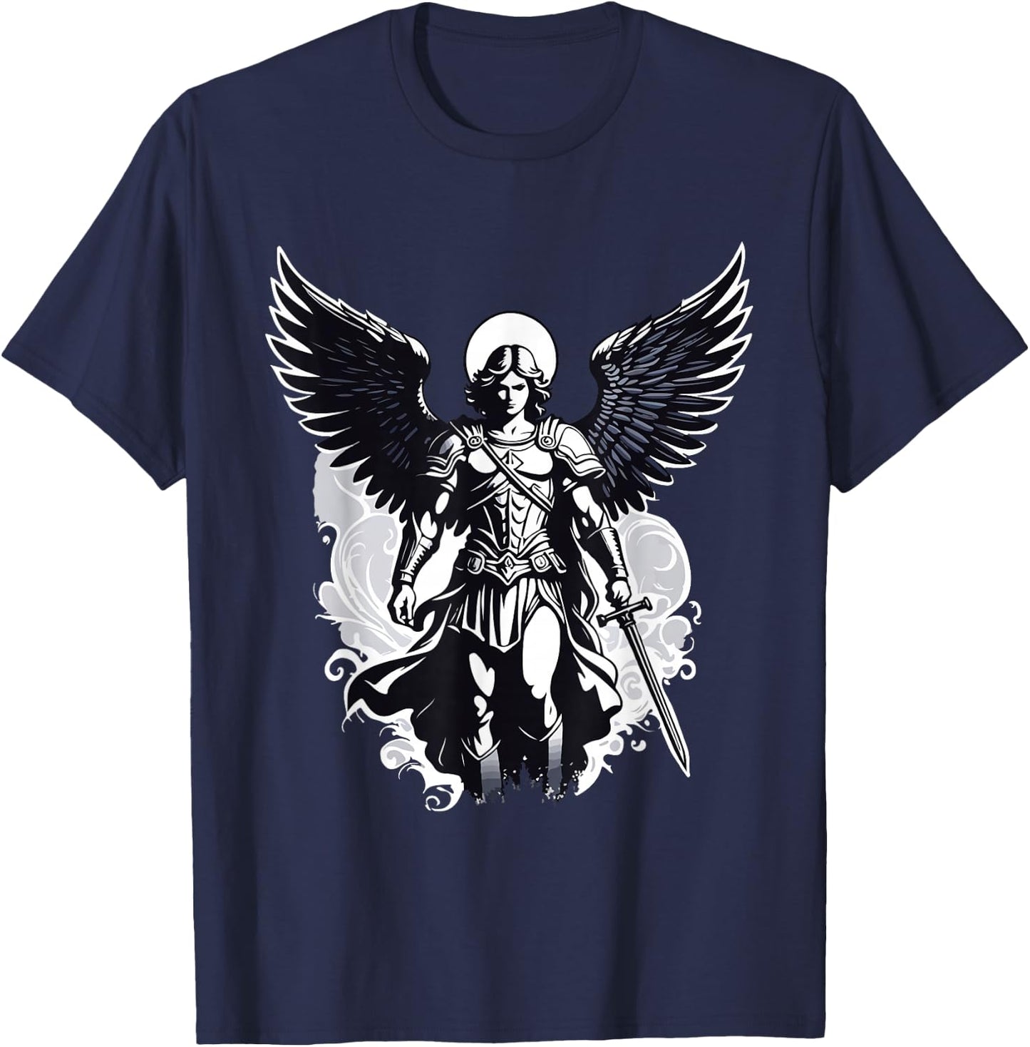 Christian Archangel Saint Michael , Black, S T-Shirt - T-Shirt | Navy