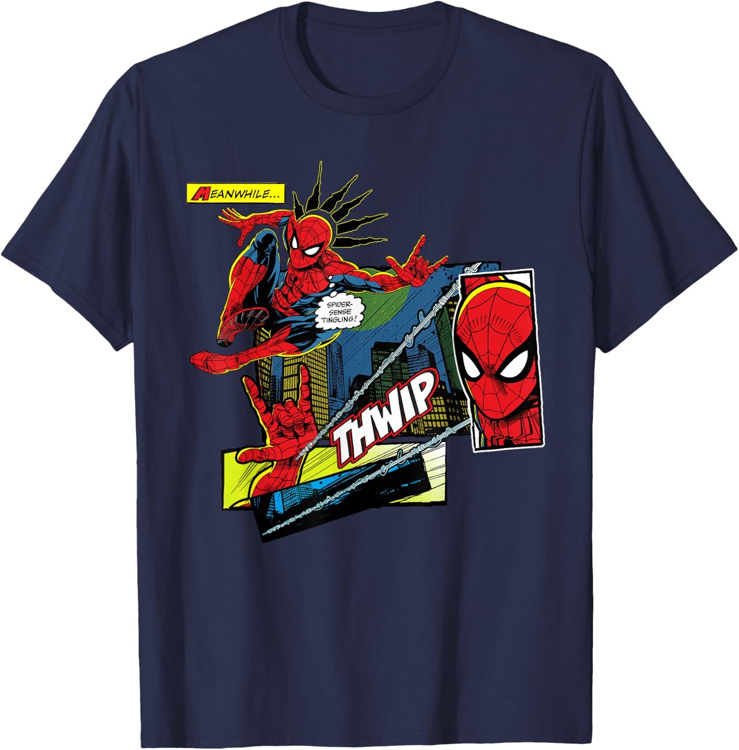 Marvel Studios Spider-Man: BND Movie 2026 Spider-Sense Comic T-Shirt - T-Shirt | Navy