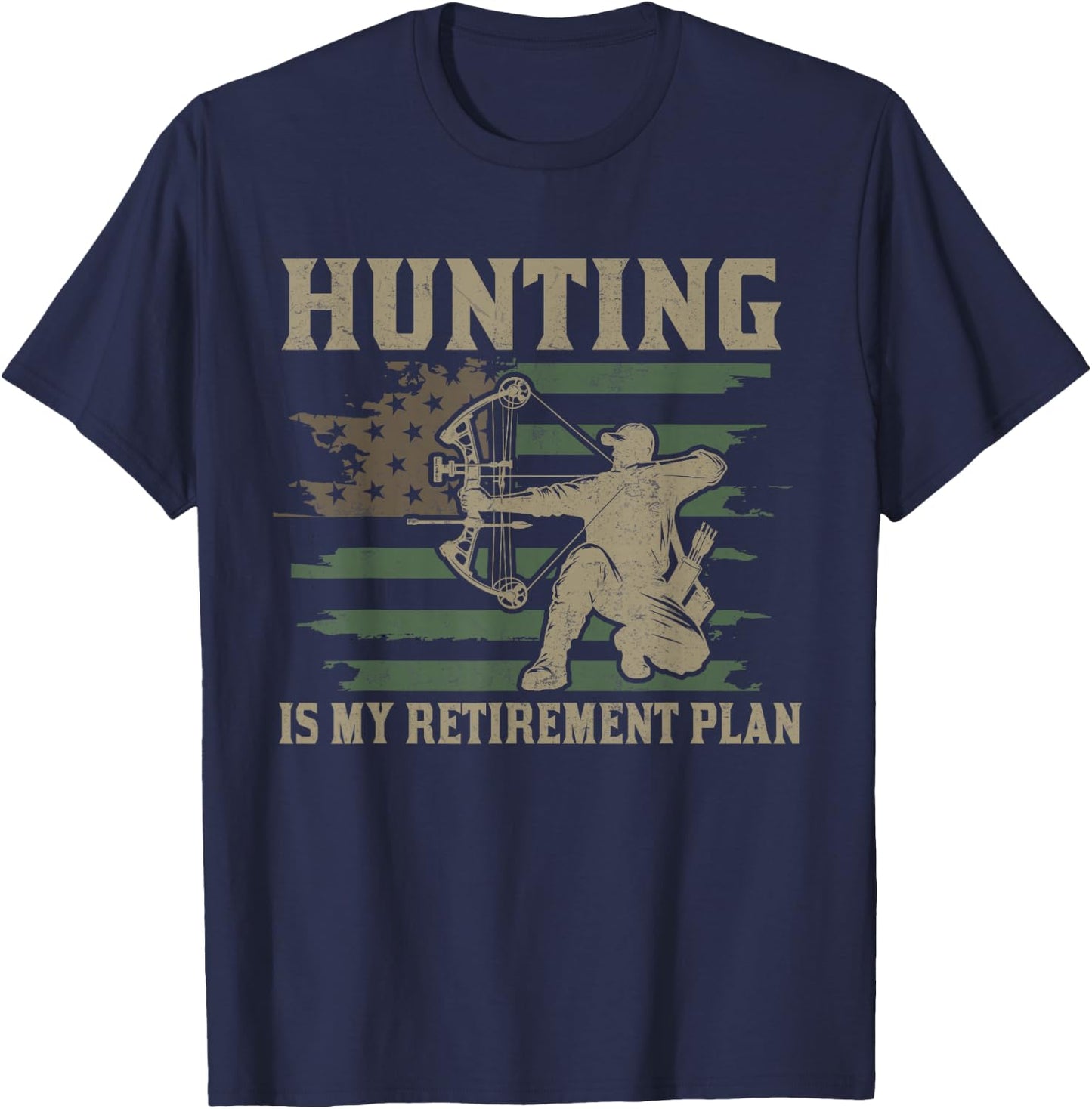 Funny Dad Retired Grandpa Hunting is My Retirement Plan T-Shirt - T-Shirt | Navy
