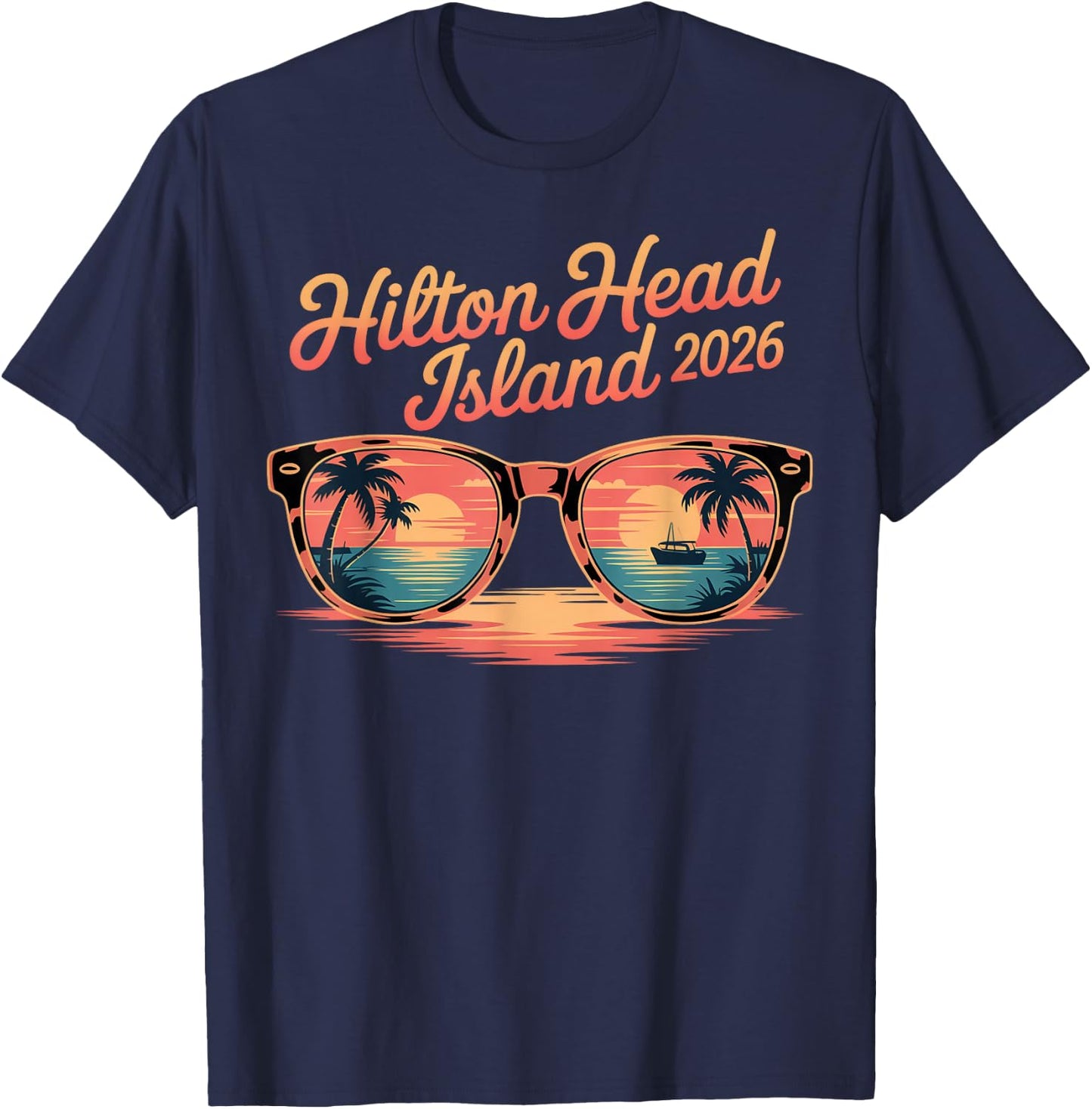 Hilton Head Island Family Vacation 2026 South Carolina Crew T-Shirt - T-Shirt | Navy