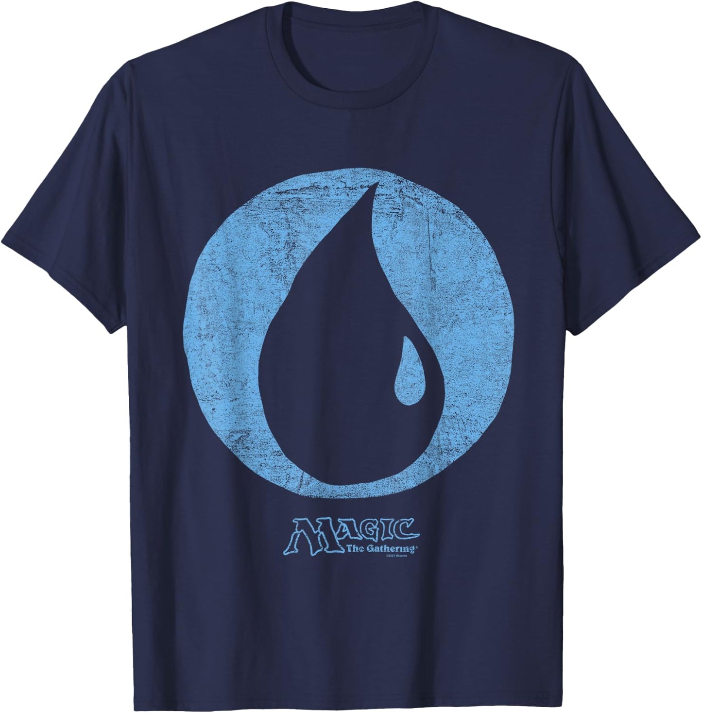 Magic: The Gathering Blue Mana , black, s T-Shirt - T-Shirt | Navy