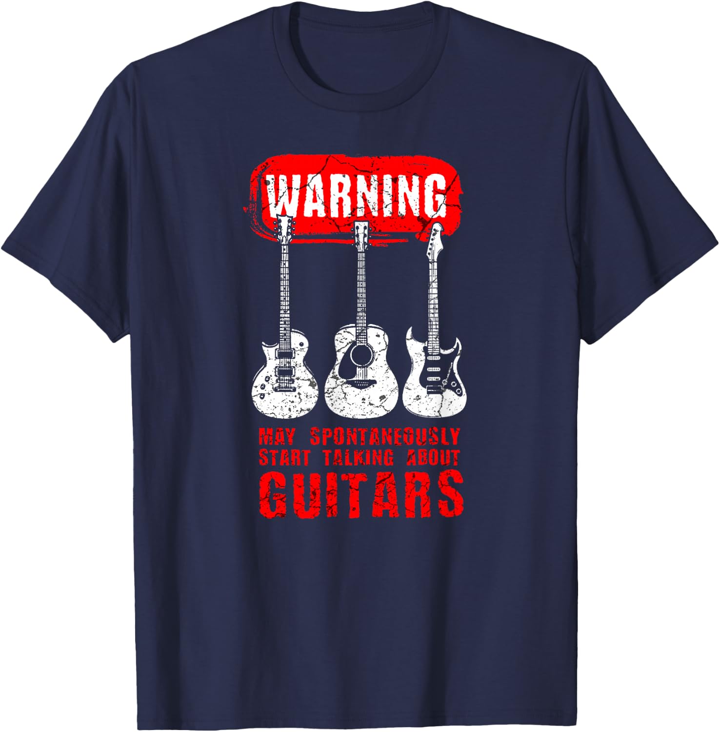 Guitar Shirt for a Guitarist or Player of a Guitar T-Shirt - T-Shirt | Navy