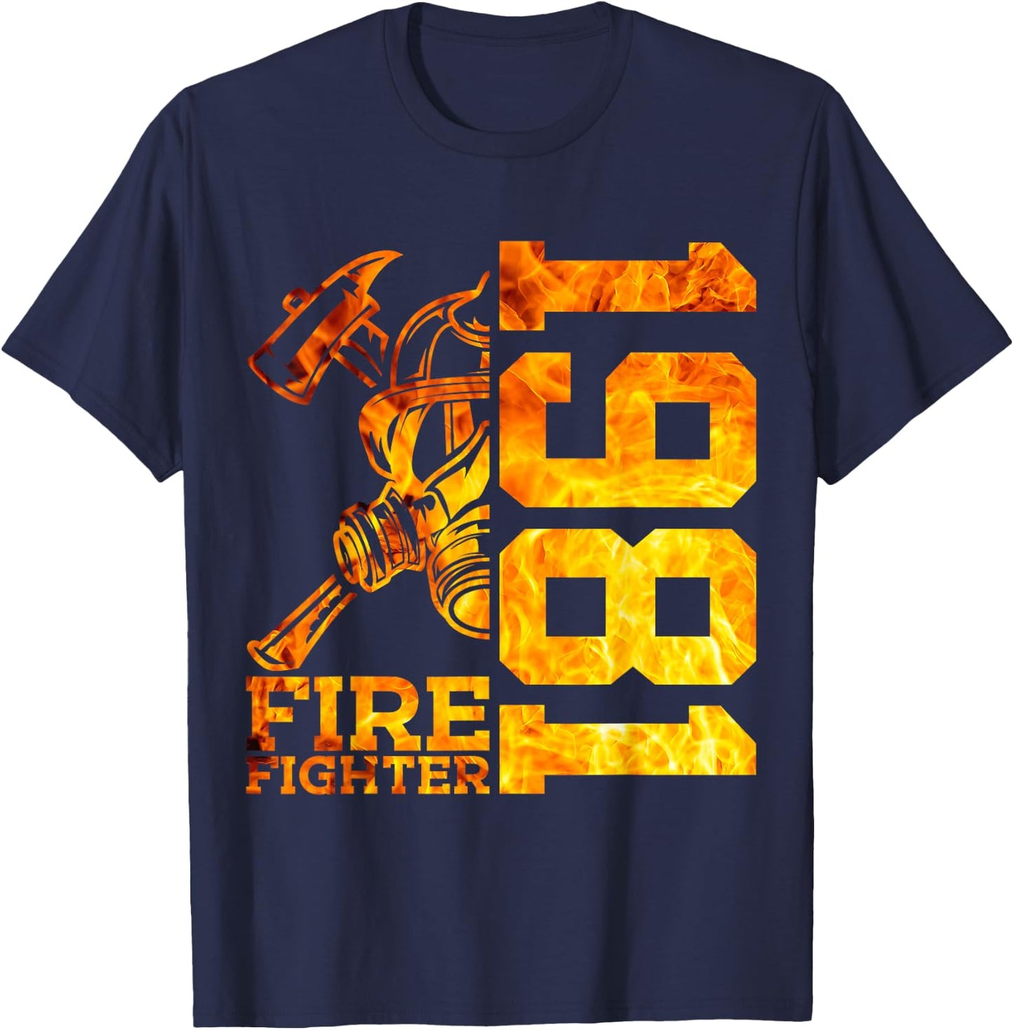 Fire Fighter 1981 45 Jahre Feuerwehr 45. Geburtstag T-Shirt - T-Shirt | Navy