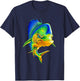 Angry Mahi Mahi Fish Sport Fishing Fisherman Sea Crew T-Shirt - T-Shirt | Navy