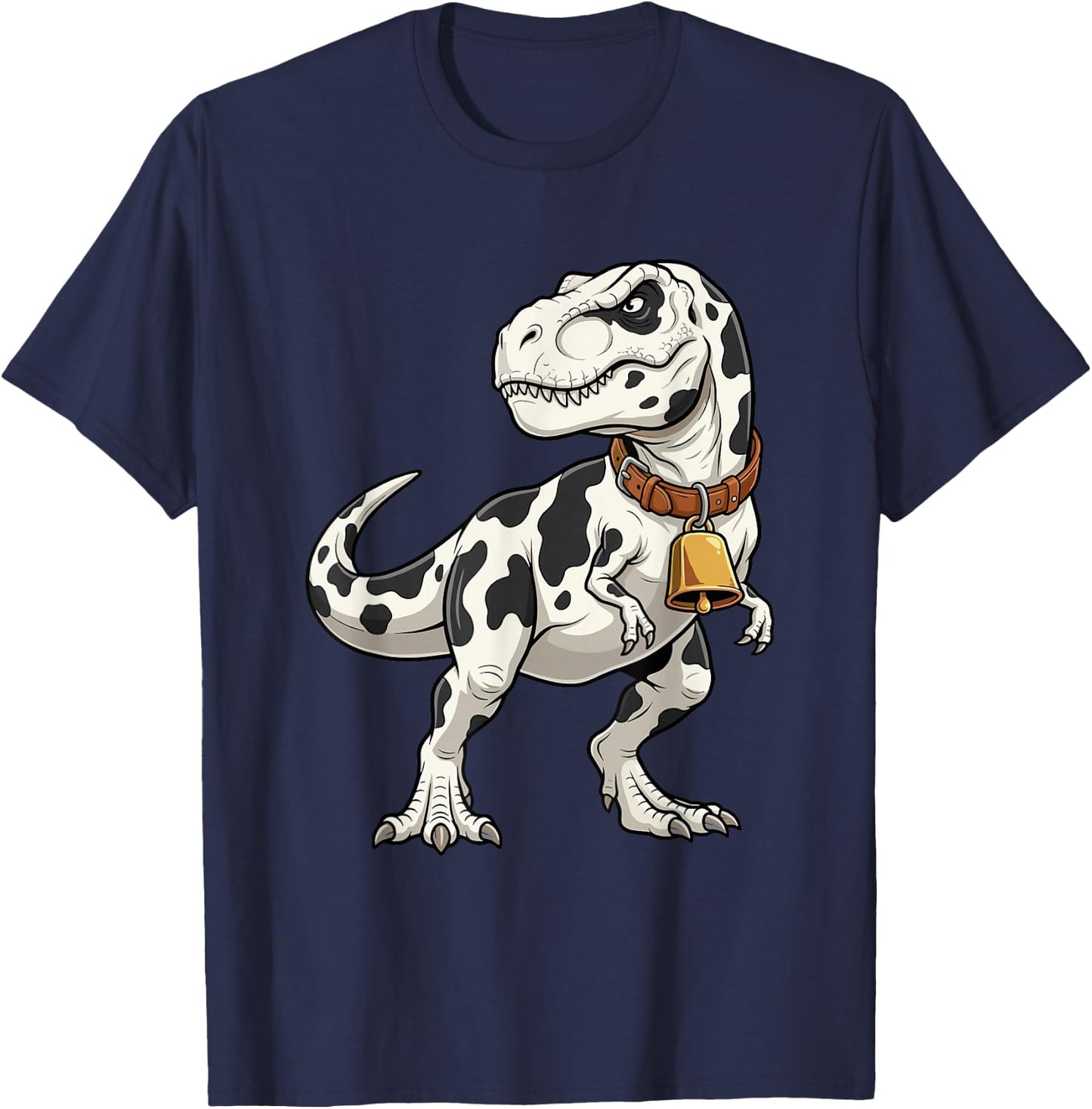 Funny Cow TRex Dinosaur Ironic Meme Cowbell Mashup T-Shirt - T-Shirt | Navy