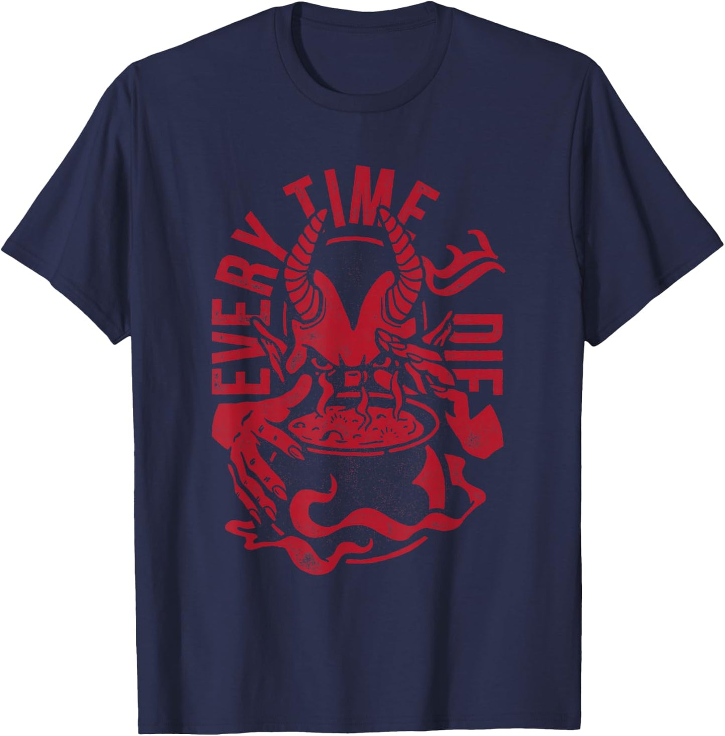 Every Time I Die Black -Adults Modern Letter Print - Small - Hocus Pocus - Official Merchandise T-Shirt - T-Shirt | Navy