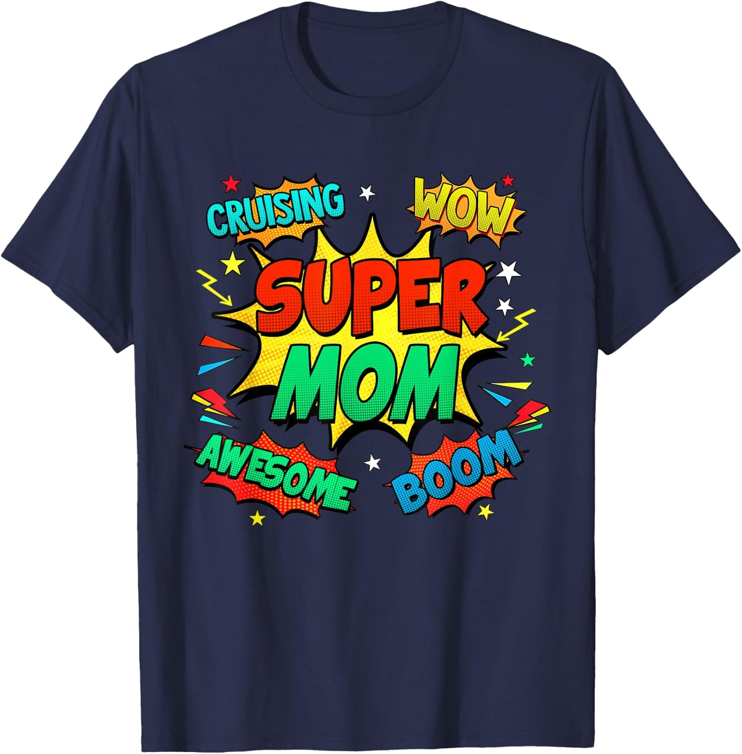 Superhero Mom Costume Comic Book Birthday T-Shirt - T-Shirt | Navy