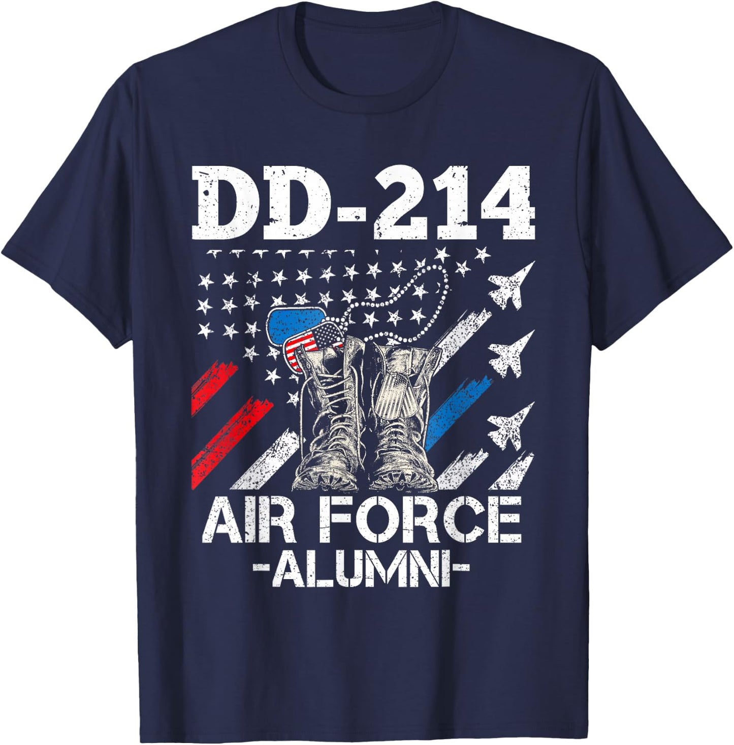 DD-214 Air Force Alumni | US Veteran Dad Grandpa USAF Proud T-Shirt - T-Shirt | Navy