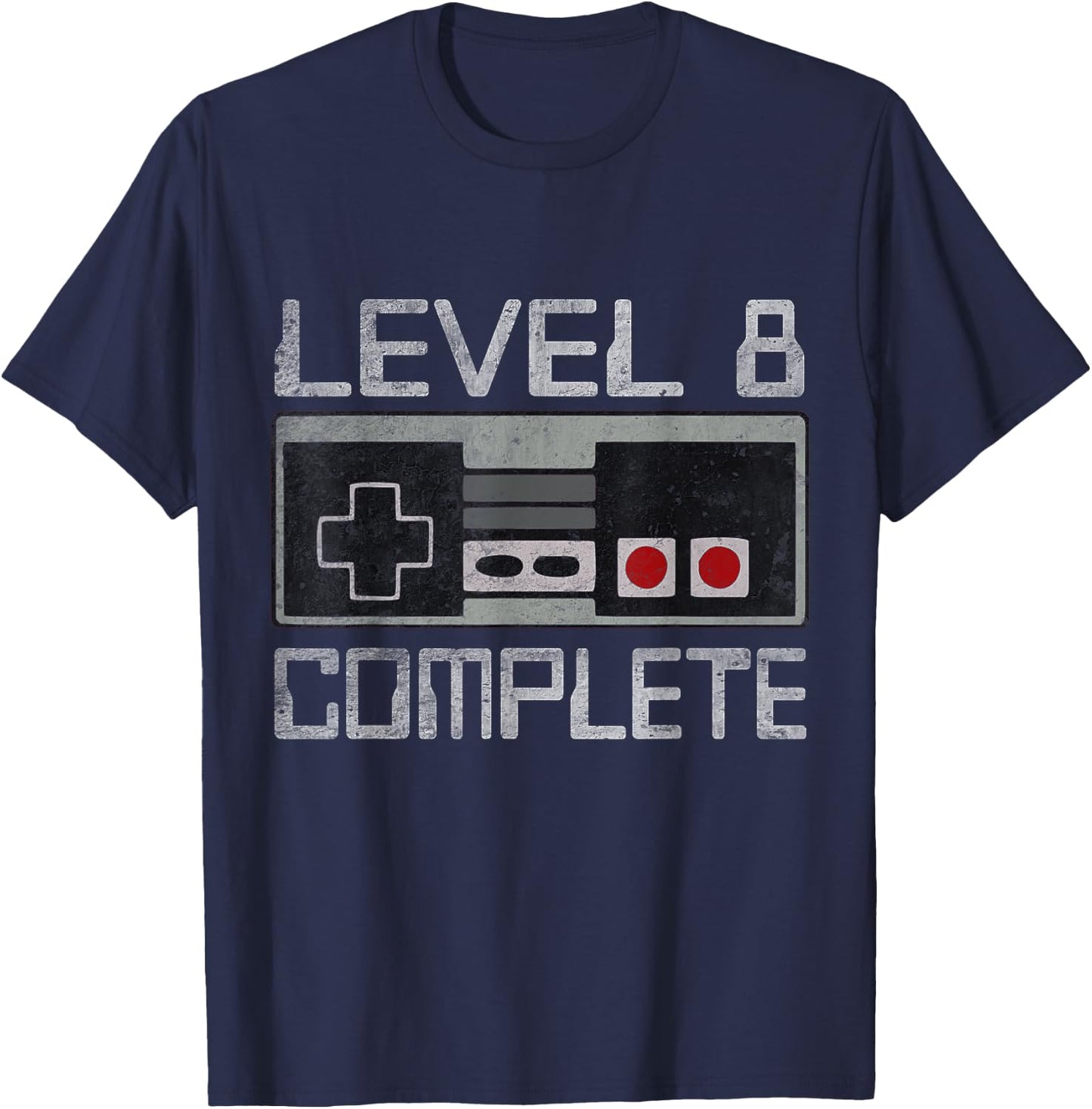 Level 8 Complete 8 Year 8th Wedding Anniversary Her T-Shirt - T-Shirt | Navy