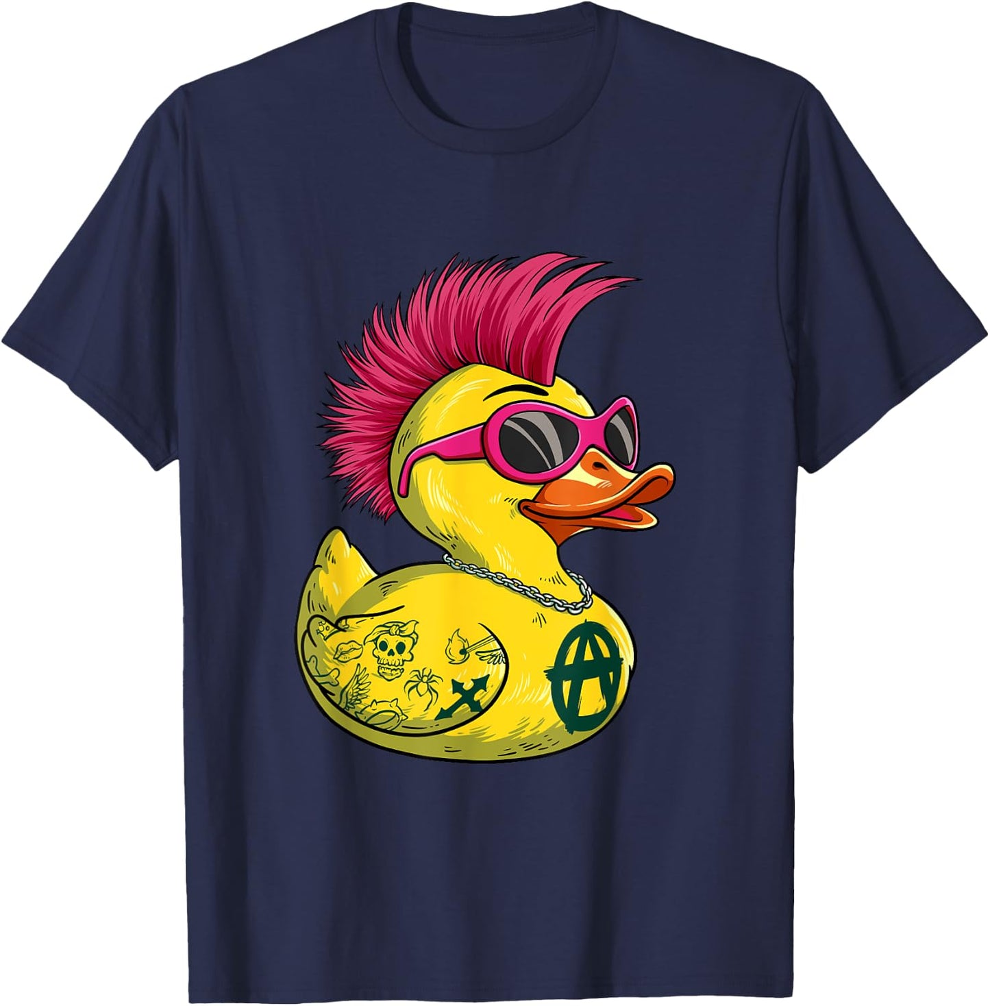 Punk Duck Rocker Punk T-Shirt - T-Shirt | Navy