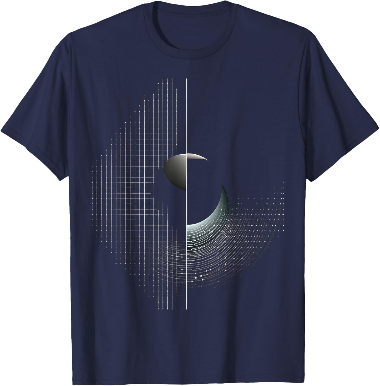 Mond Pixel Kunst Grafik Geometrisches Motiv Mond T-Shirt - T-Shirt | Navy