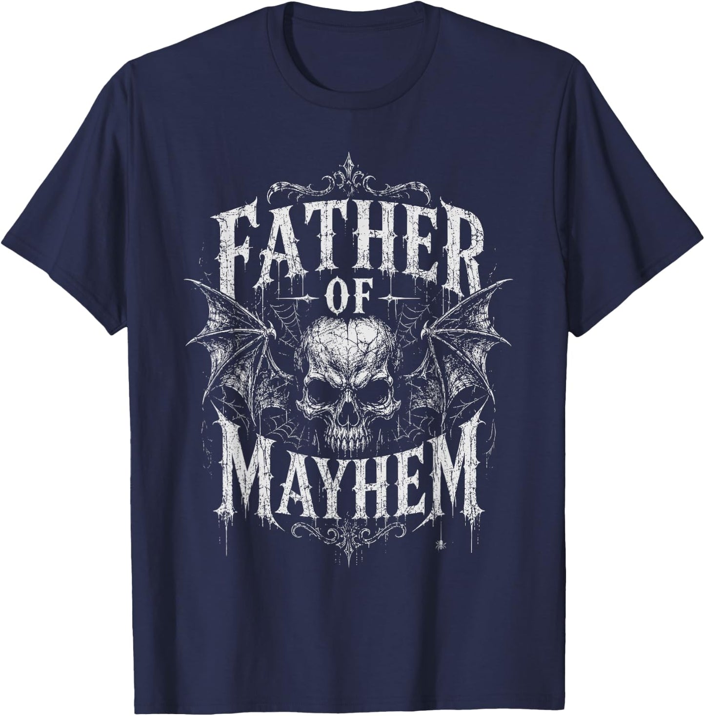 Father's Day Father of Mayhem Funny Dad T-Shirt - T-Shirt | Navy