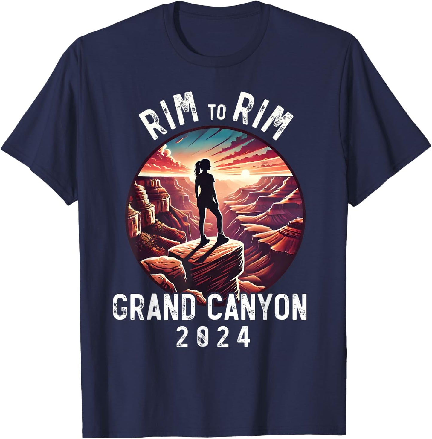 Rim - Rim Grand Canyon, I Hiked The Grand Canyon 2024, Women T-Shirt - T-Shirt | Navy
