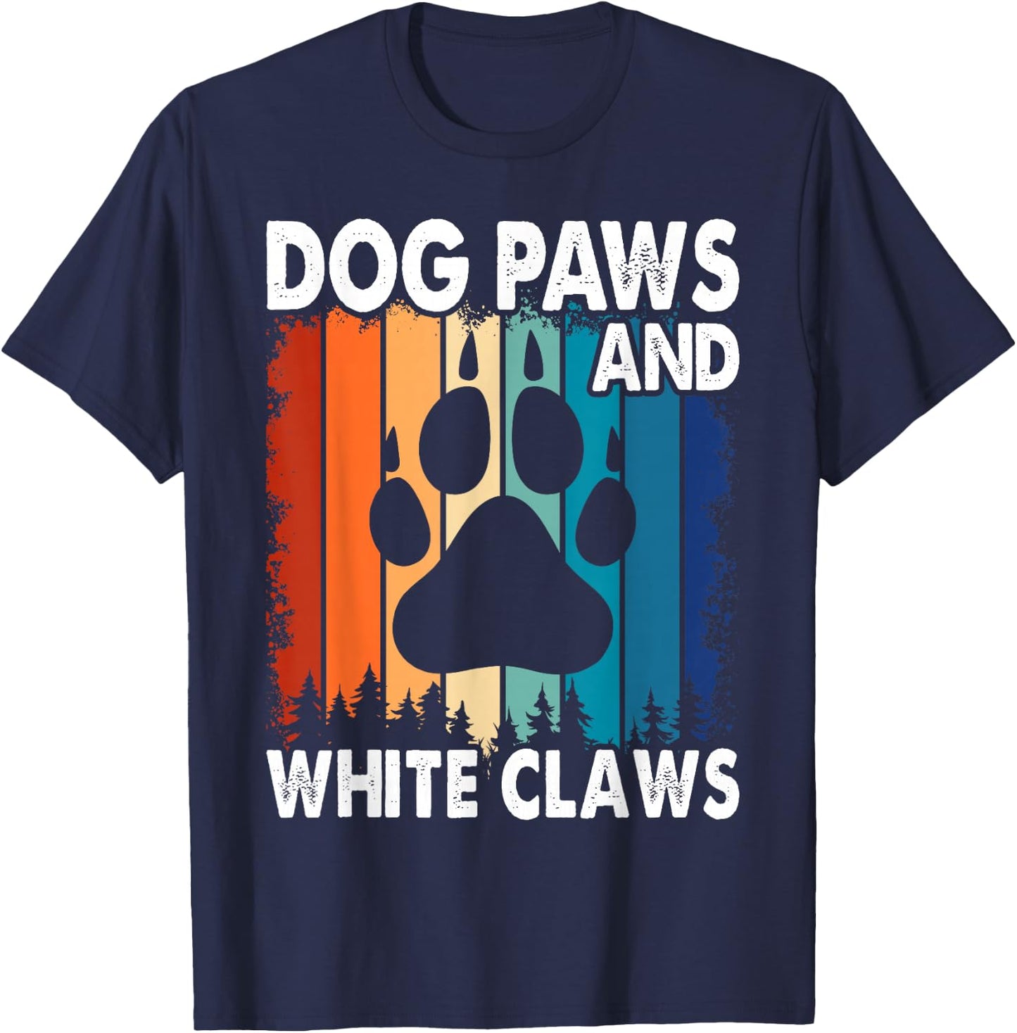 Dog Paws and White Claws T-Shirt - T-Shirt | Navy