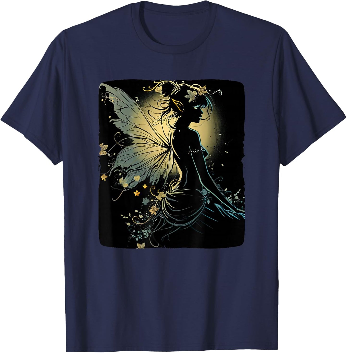 Cool black fairy with wings T-Shirt - T-Shirt | Navy