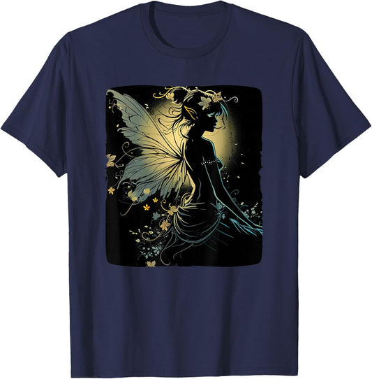 Cool black fairy with wings T-Shirt - T-Shirt | Navy