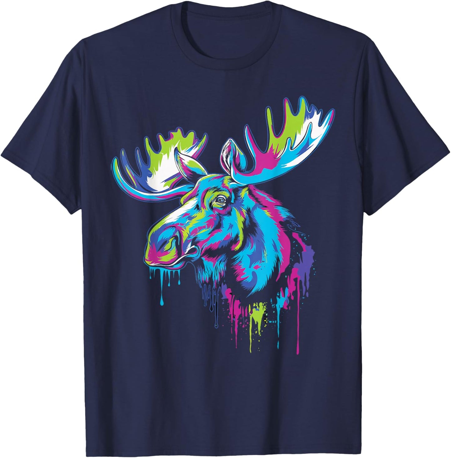 Moose Graphic , -Adults, Black, Small, Short Sleeve, , Modern, Classic, Graphic, , 1 Count T-Shirt - T-Shirt | Navy