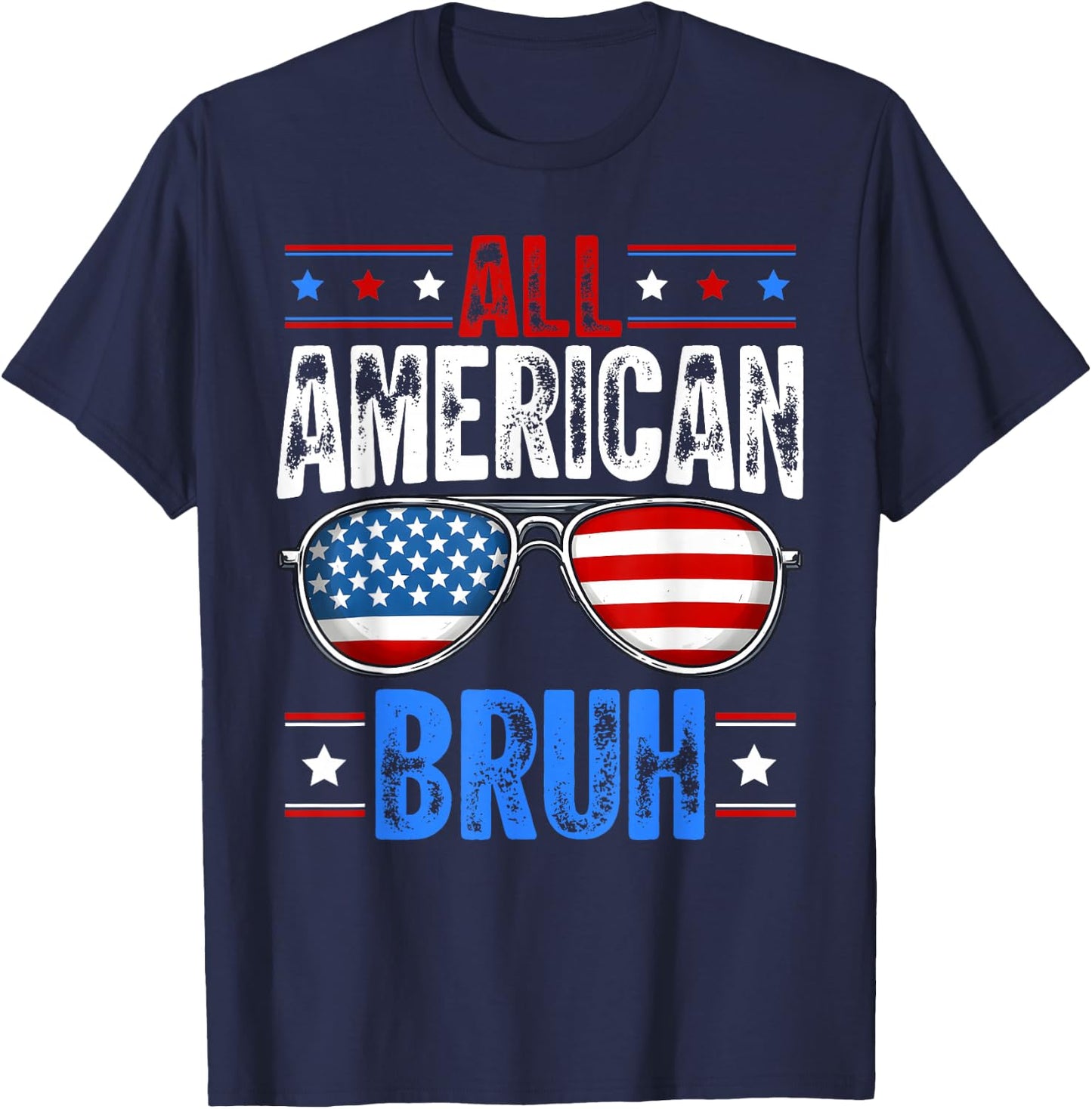 4th of July All American Bruh Patriotic Boys Kids T-Shirt - T-Shirt | Navy