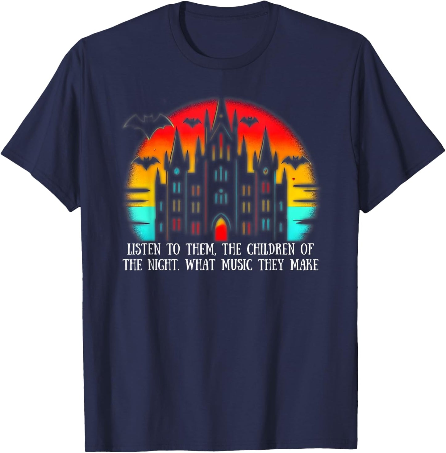 Dracula Quote 'Listen to Them, the Children of the Night' T-Shirt - T-Shirt | Navy