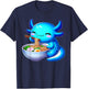 Anime Kawaii Axolotl Food Ramen Noodles Kids Teen Girls Boy , black T-Shirt - T-Shirt | Navy