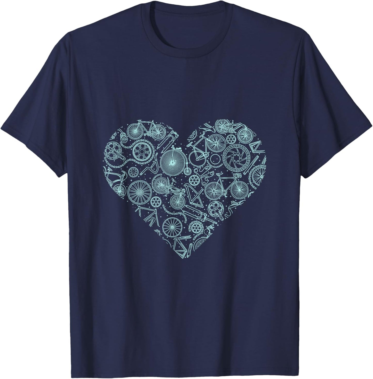 Cycling Lover Cyclist Valentines Day Gift MTB Bicycle T-Shirt - T-Shirt | Navy