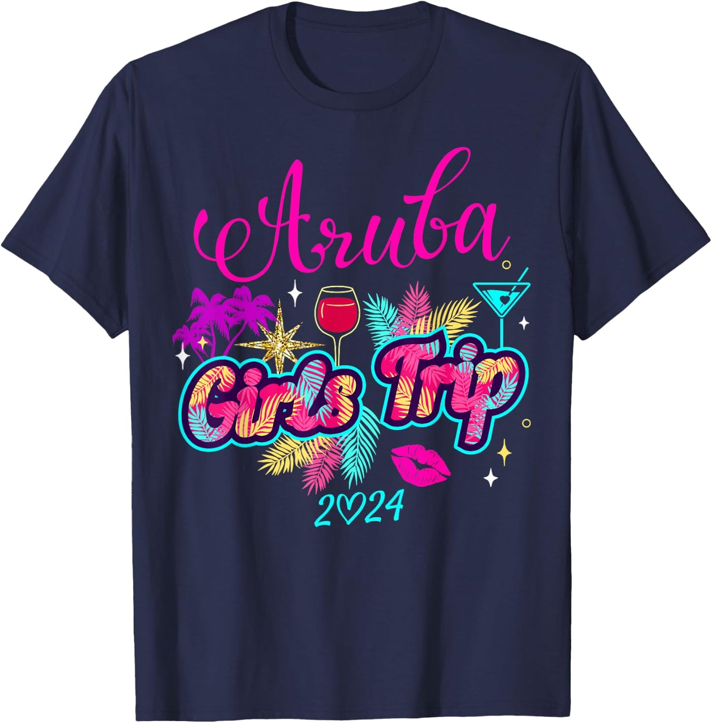 Girls Trip Aruba 2024 Shirt Girls Weekend Birthday Squad T-Shirt - T-Shirt | Navy
