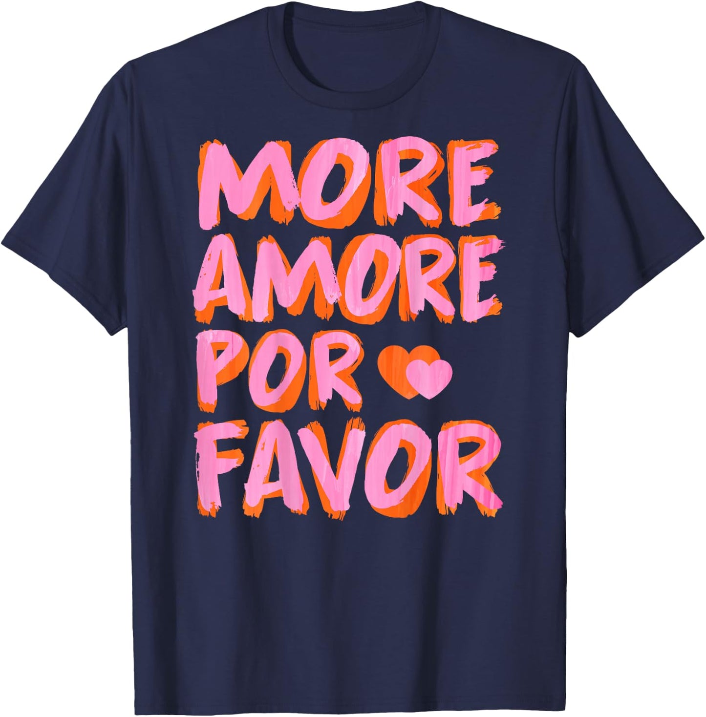More Amore Por Favor X Mehr Liebe Selbstliebe Selflove Back , White T-Shirt - T-Shirt | Navy