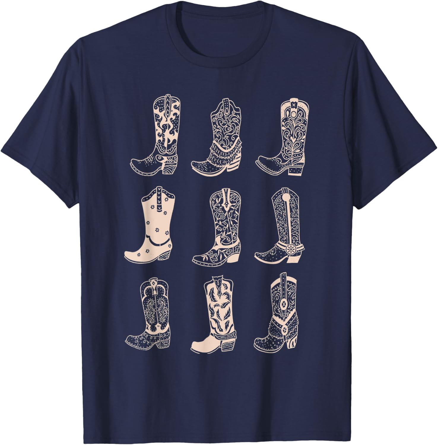 Cowgirl Boots Shirt, Cowgirl Boots , Cowgirl Texas T-Shirt - T-Shirt | Navy