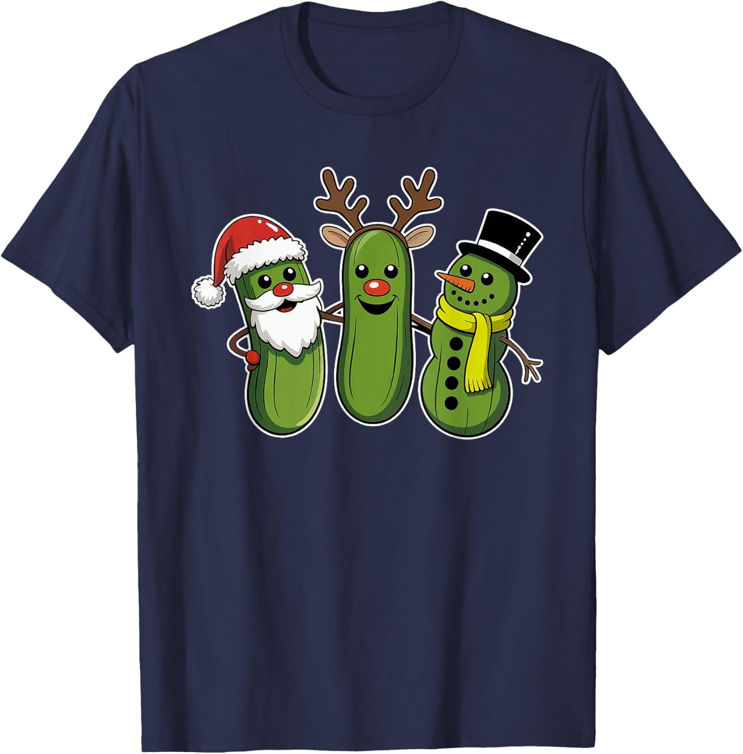 Pickle Christmas Funny Xmas Pickle Lover Men Women Kids T-Shirt - T-Shirt | Navy