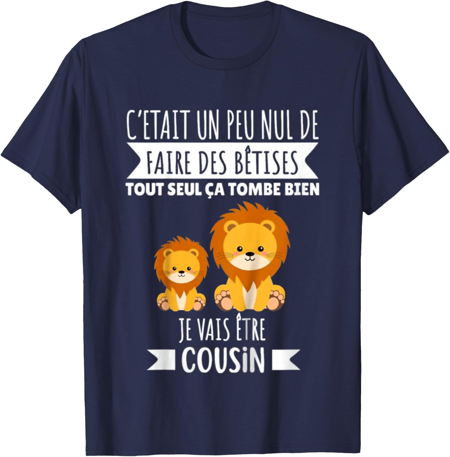 Child Future Cousin Announcement Pregnancy Je Vais Etre Cousin 2025 , Black, 2 T-Shirt - T-Shirt | Navy