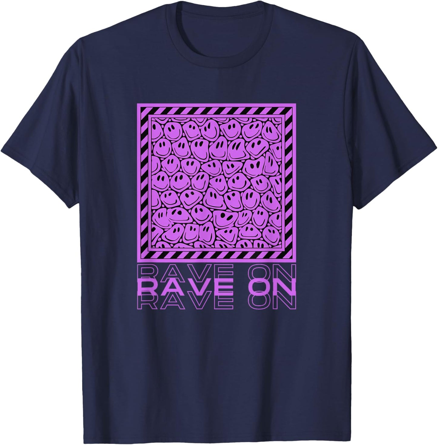 Skull Rave 90s Clothing Men | EDM Merch T-Shirt - T-Shirt | Navy