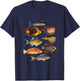 Ichthyology Fishes History Earth And Nature Sea Antique Art T-Shirt - T-Shirt | Navy