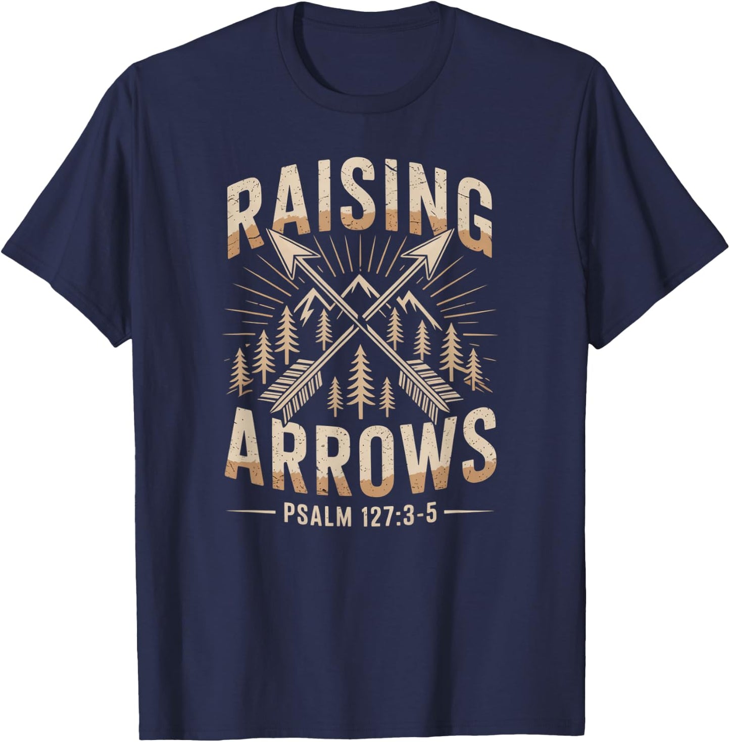 Christian Raising Arrows Bible Quotes Vintage T-Shirt - T-Shirt | Navy