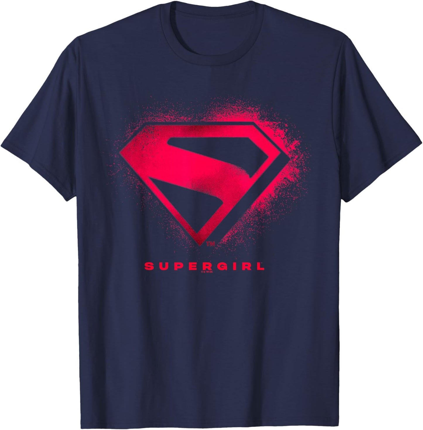 Supergirl (2026) S-Shield Spraypainted Chest Emblem Logo T-Shirt - T-Shirt | Navy