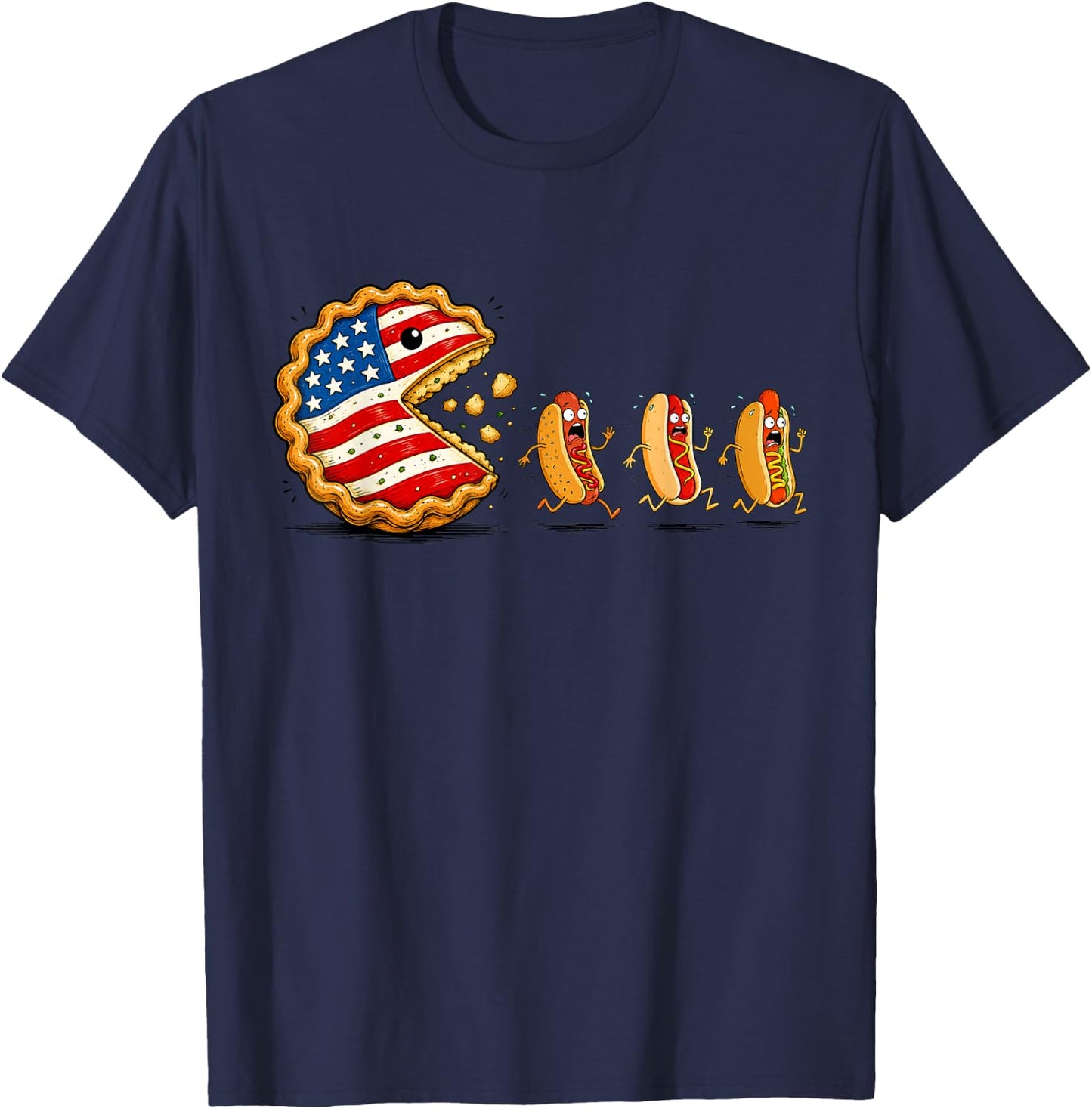 Sweet Potato Pie and I Shut My Mouth Hotdog 4th of July T-Shirt - T-Shirt | Navy