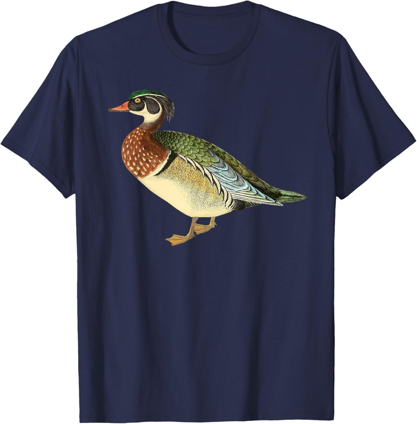 Duck Cute Wood Duck Vintage Duck Graphic T-Shirt - T-Shirt | Navy