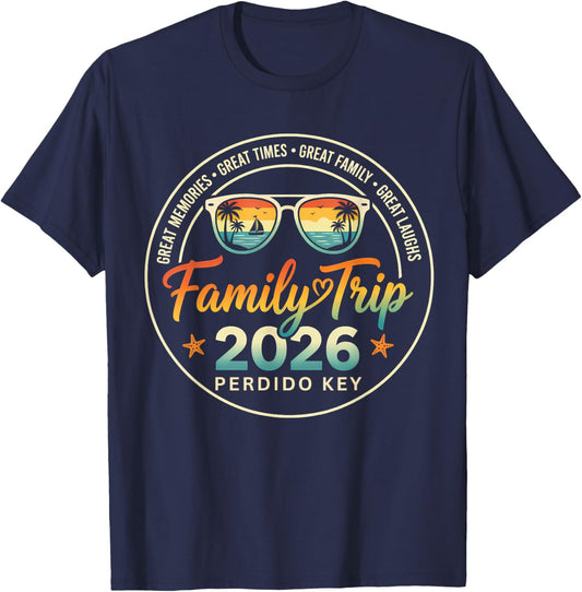 Perdido Key Weekend 2026 Family Trip 2026 Summer Vacation T-Shirt - T-Shirt | Navy