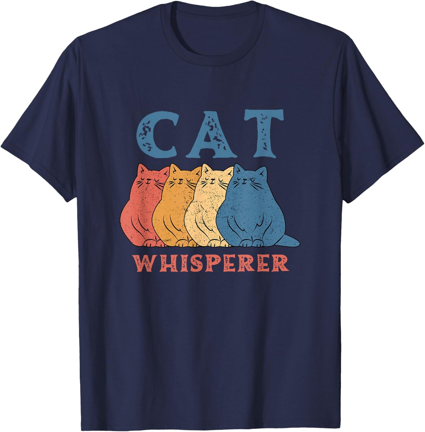 Cat Whisperer Men Women Girls Kids T-Shirt - T-Shirt | Navy