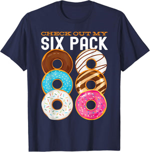 Check Out My Six Pack Donut funny gym workout T-Shirt - T-Shirt | Navy