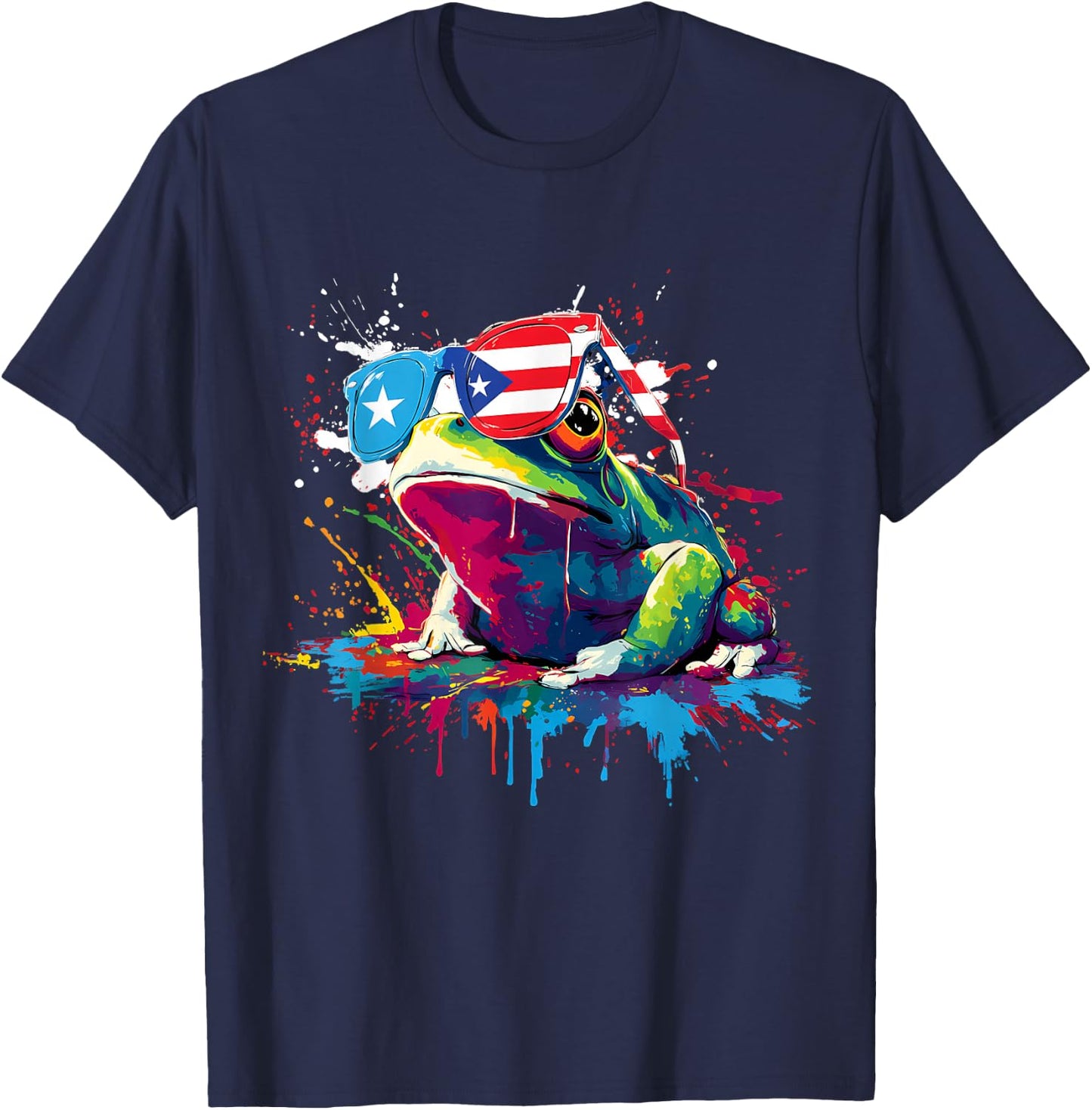 Coqui Frog Puerto Rico Flag Puerto Rican Taino Boricua T-Shirt - T-Shirt | Navy