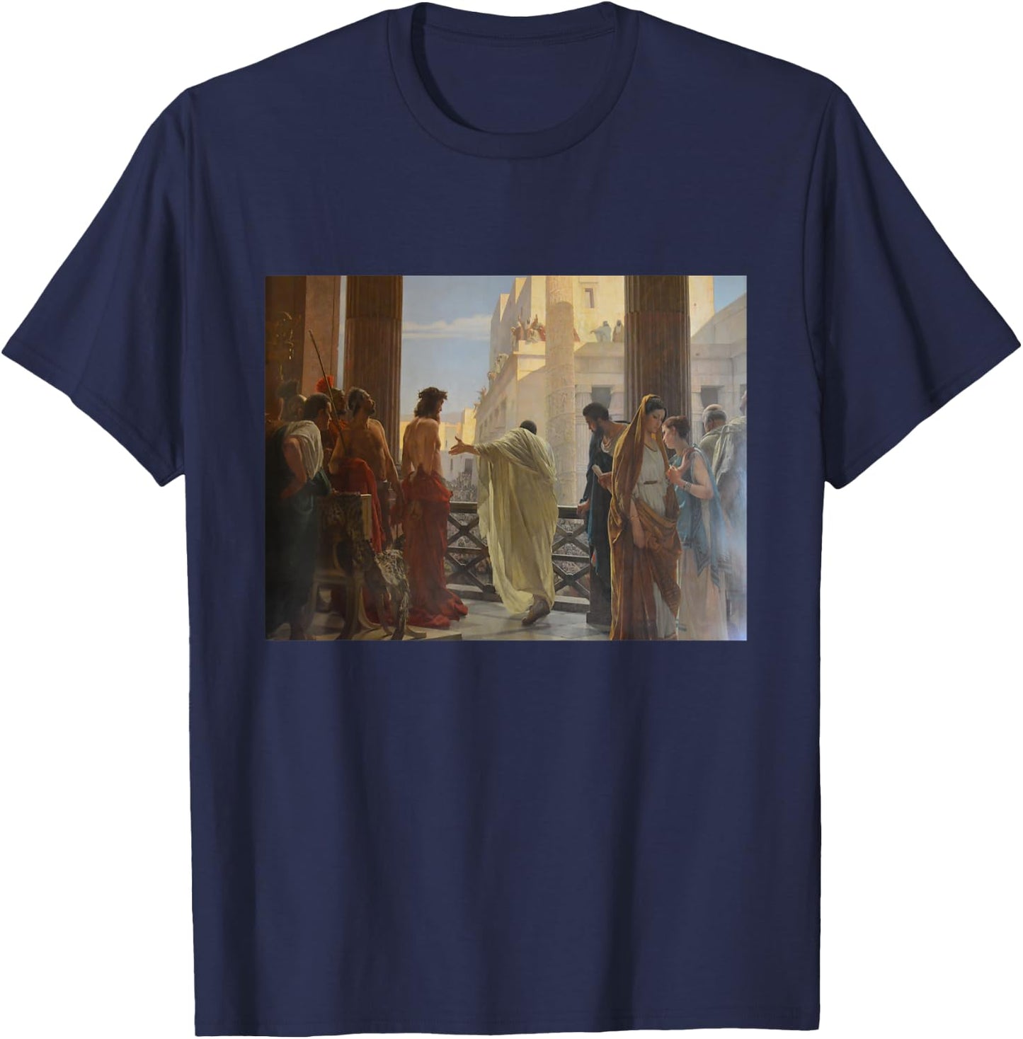 Antonio Ciseri's Ecce Homo T-Shirt - T-Shirt | Navy