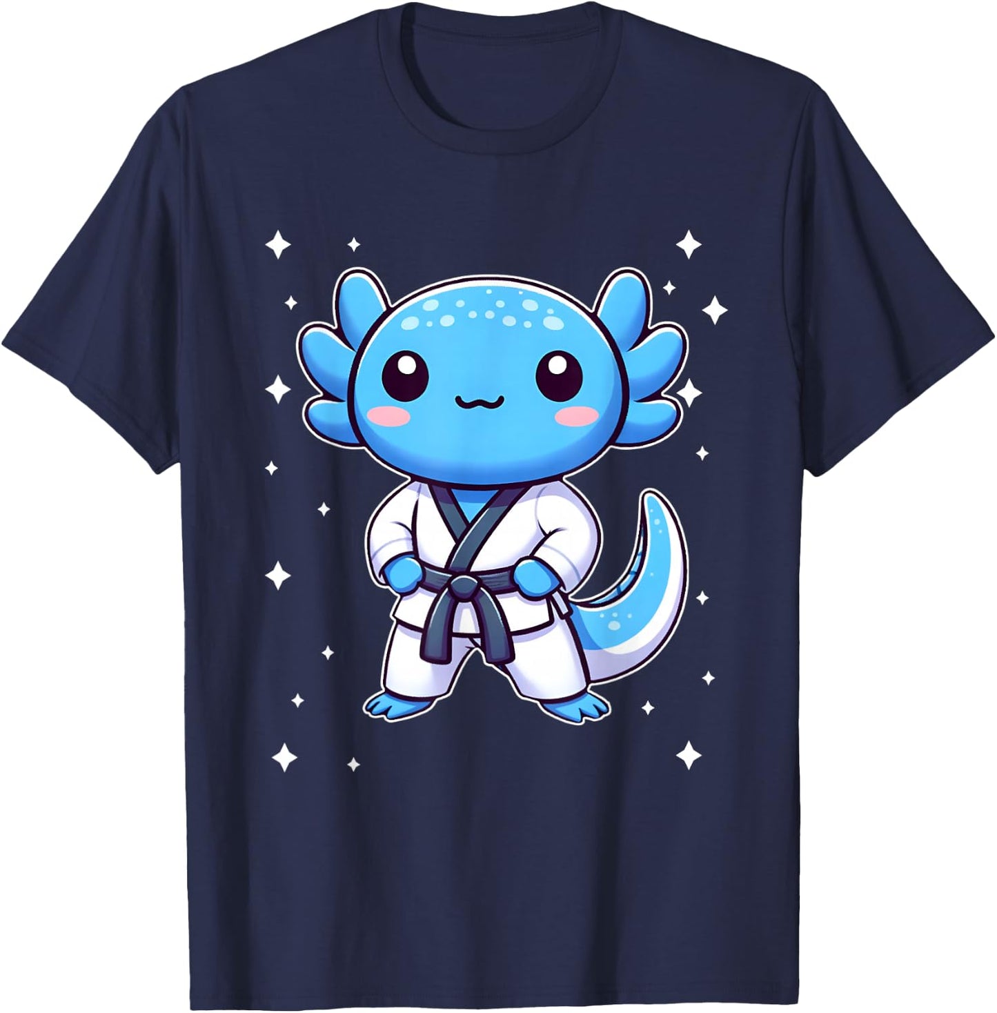 Cute kawaii karate axolotl Martial Arts T-Shirt - T-Shirt | Navy