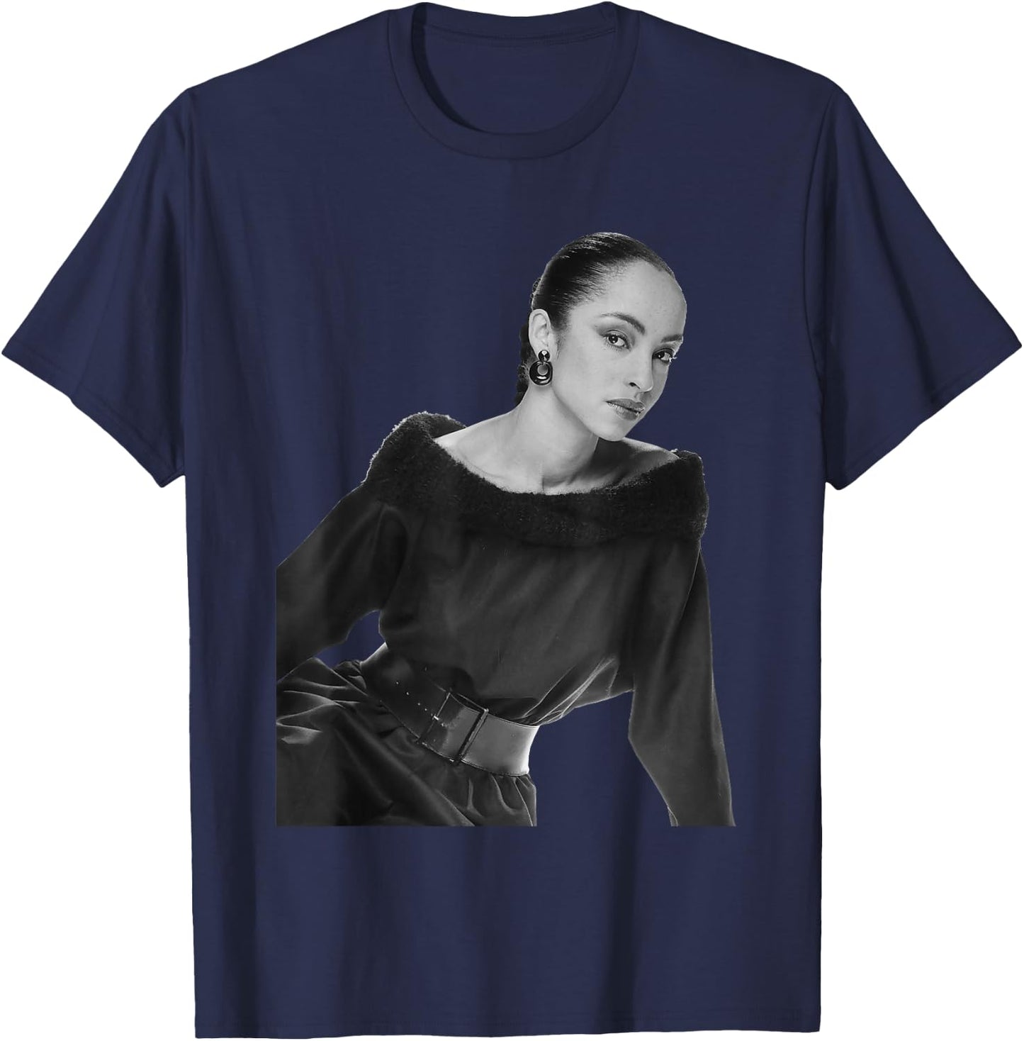 Portrait of the Singer of Sade Sweetest Taboo 1984 T-Shirt - T-Shirt | Navy