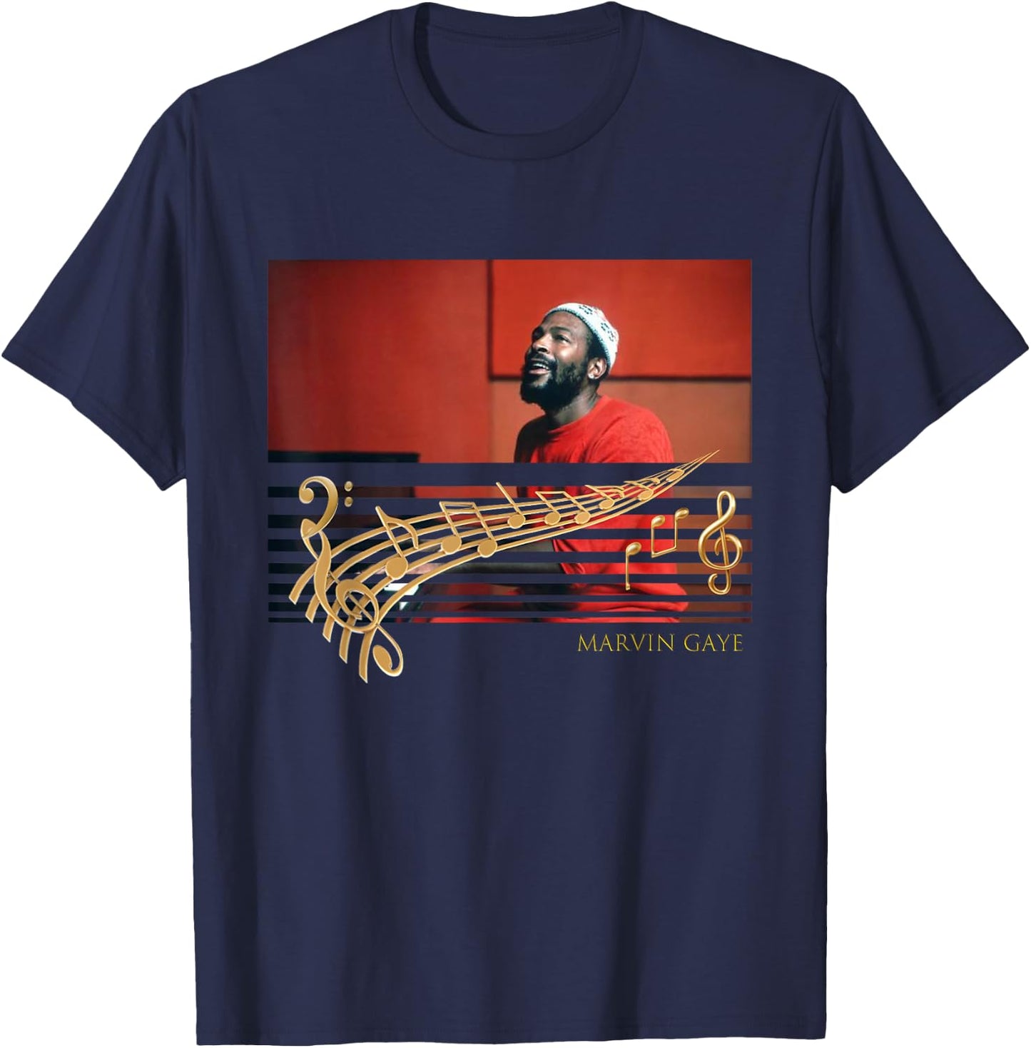 Marvin Gaye_005 T-Shirt - T-Shirt | Navy