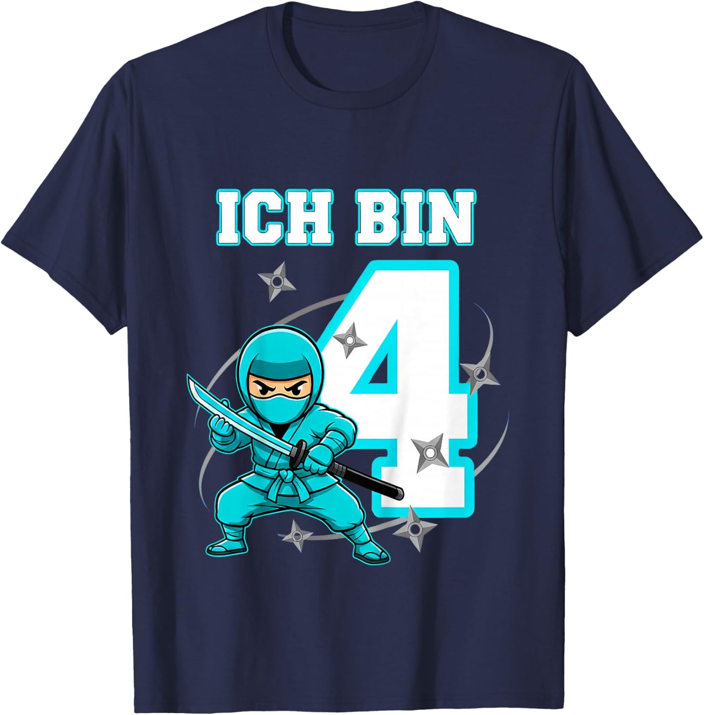 Ich Bin 4 Ninja Geburtstag 4 Jahre Junge Karate T-Shirt - T-Shirt | Navy