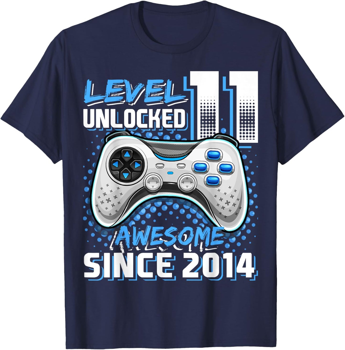 11th Birthday Boy Level 11 Gamer 11 Year Video Game Party T-Shirt - T-Shirt | Navy