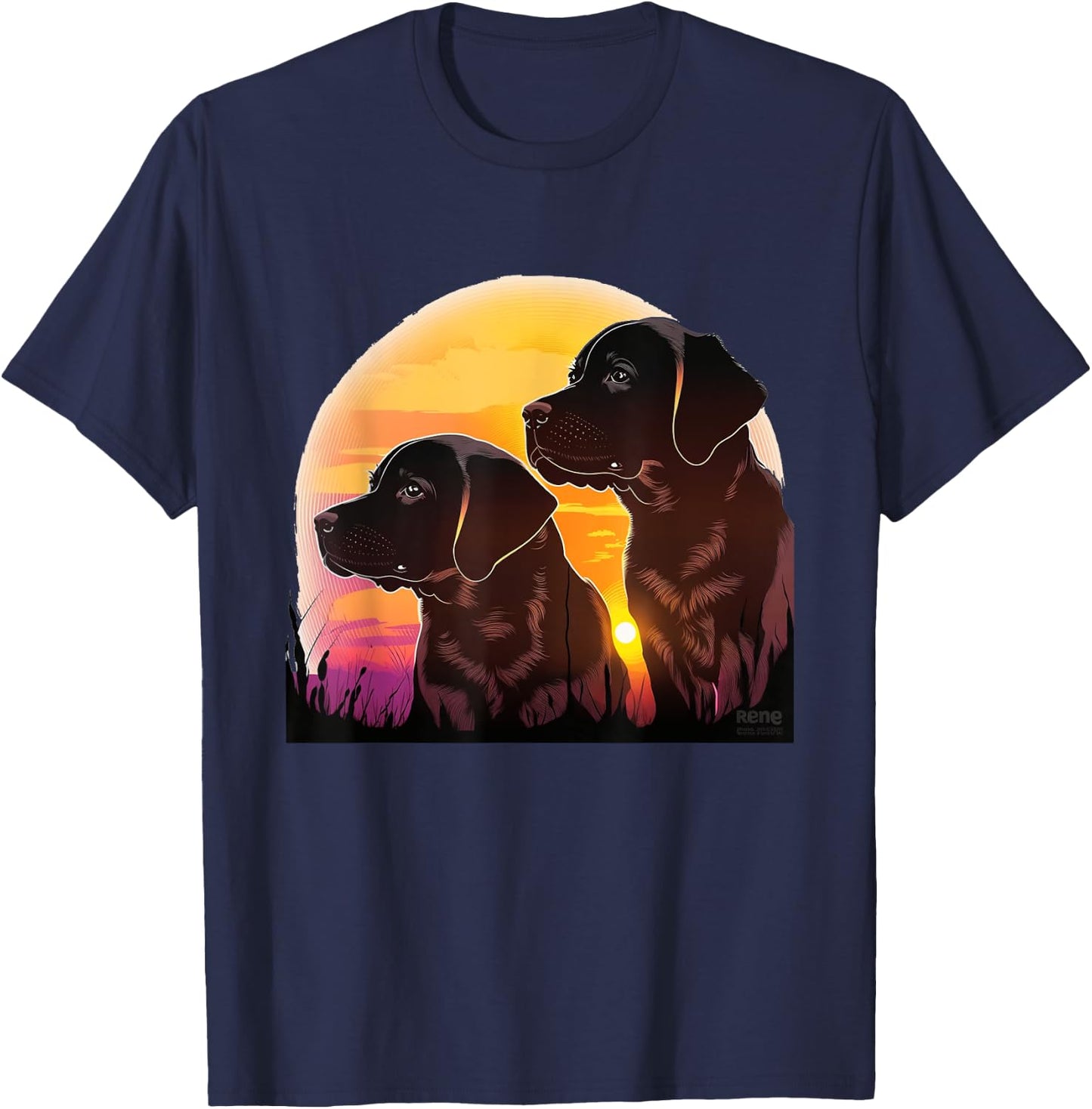 Cute Black Lab Black Labrador Retriever Puppy Dog Mom Animal Men Women Kids T-Shirt - T-Shirt | Navy